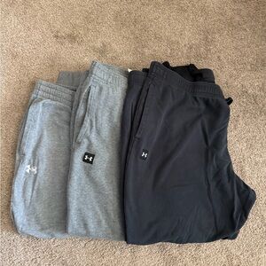 Under Armour Rival Fleece Men's Gray and Black Joggers